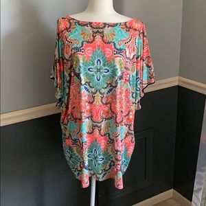 Multicolored swim coverup